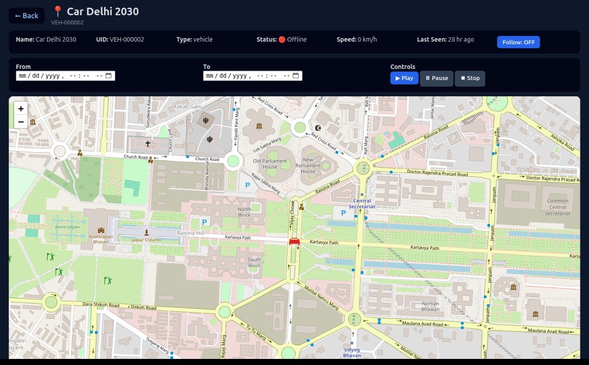 Live GPS Tracking Dashboard